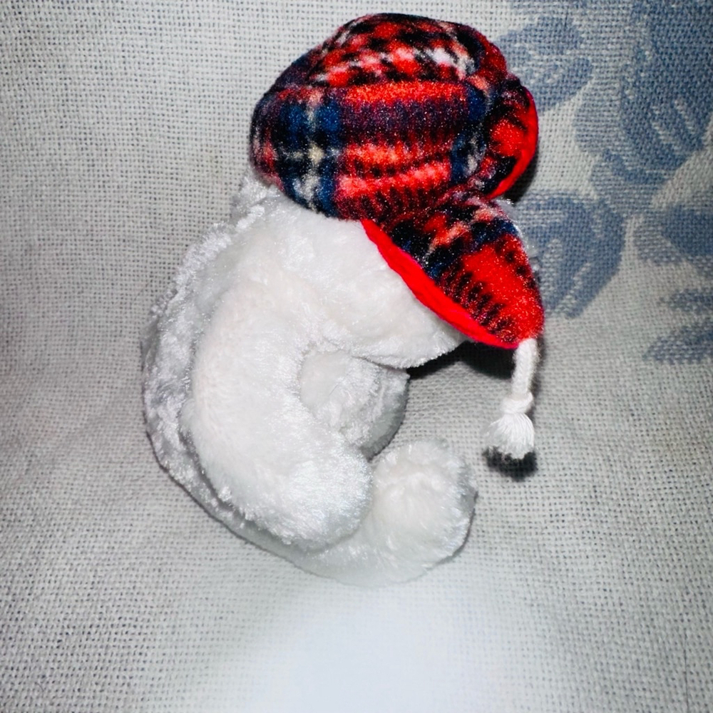 NOS Gund Yuri Teddy Bear Plush Red Plaid Earflap Cap 7 Inch - Picture 3 of 6